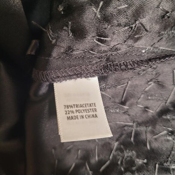 St John Blouse Small Black Beaded Feather Sequins Satin Embellished Party Top - Picture 7 of 8